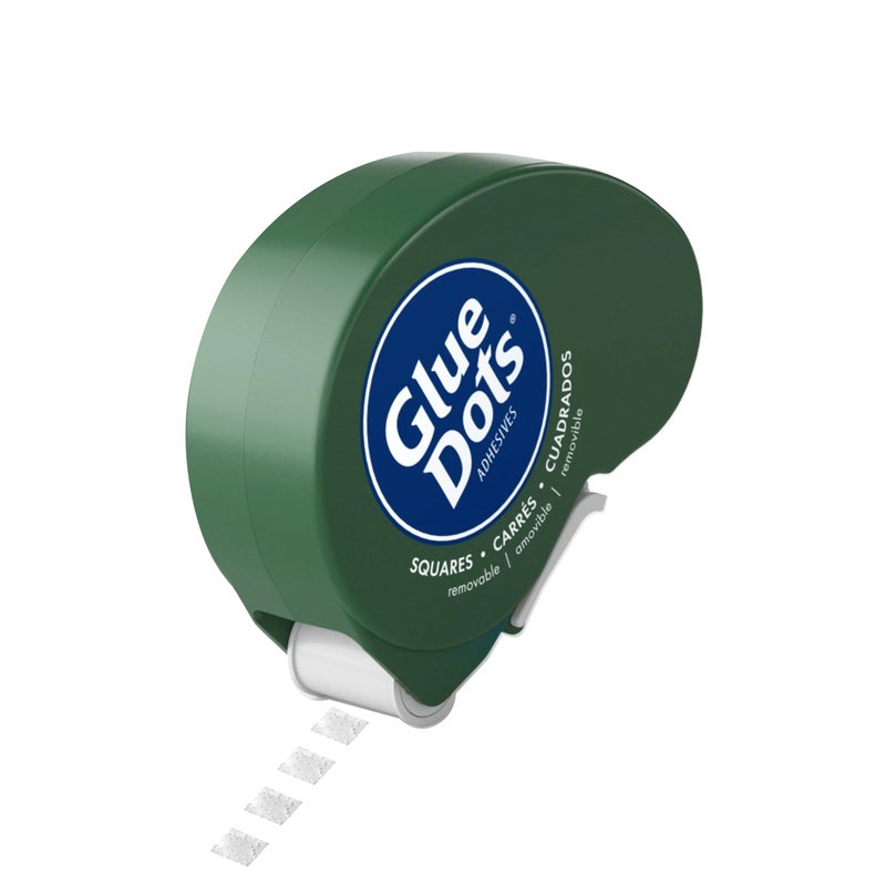 Glue Dots نقاط الغراء GLU23681 قابلة للإزالة 3/16" موزع مربع 450 قطعة موزع غراء مربع قابل للإزالة، شفاف - Image 1